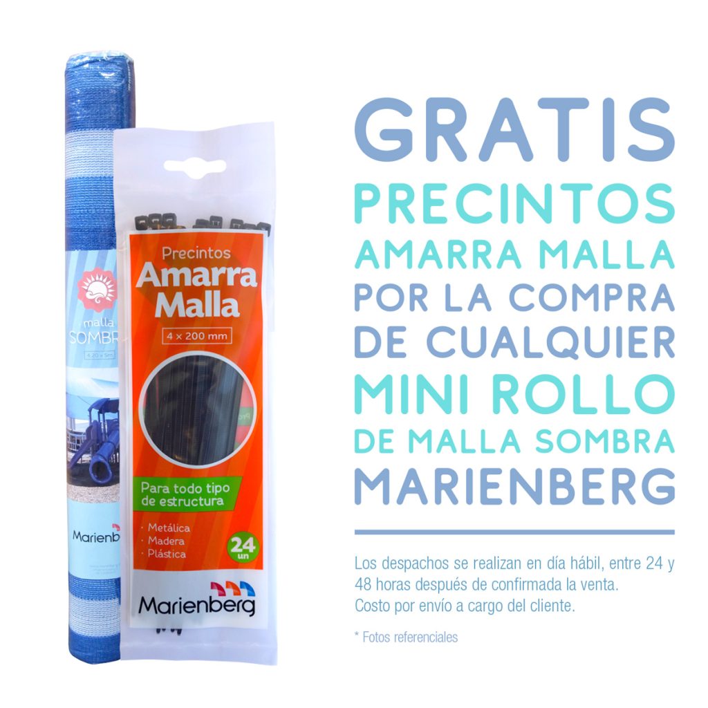 Malla Sombra Franjeada 80% de 4,2 × 5 m Azul/Blanco - Imagen 2